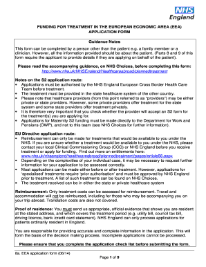 EEA Healthcare Funding Application Form