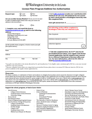 License Plate Program Emblem Use Authorization