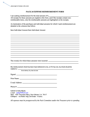 Non profit reimbursement form - PACK 24 EXPENSE REIMBURSEMENT FORM I am seeking - stuarthall