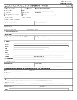 Application for Federal Assistance SF-424
