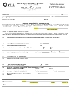 Attending Physician's Statement Form