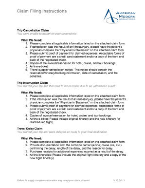 Trip Cancellation Claim Form