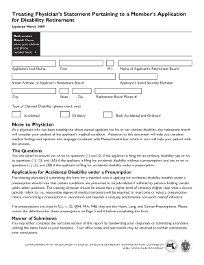 Treating Physician’s Statement for Disability Retirement