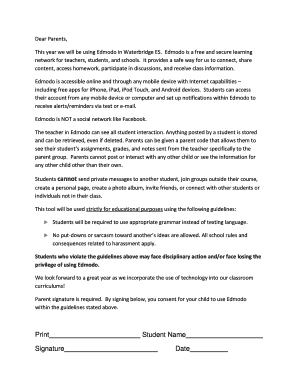 Edmodo Parent Consent Form