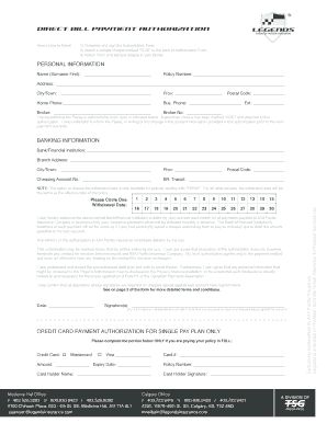 Direct Bill Payment Authorization