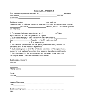 Sublease Agreement