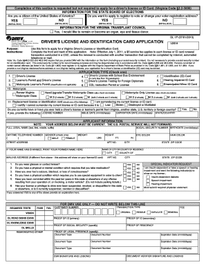Virginia Driver's License and ID Card Application