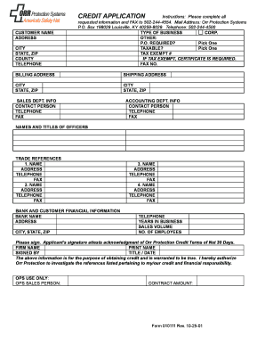 Credit Application Form