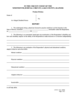 Guardianship Evaluation Report