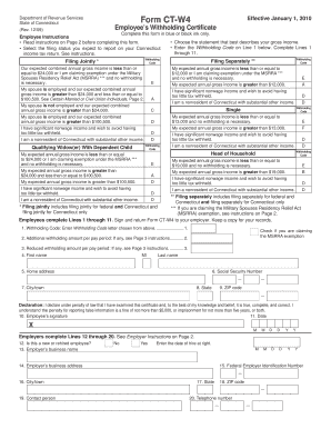 Connecticut Employee’s Withholding Certificate