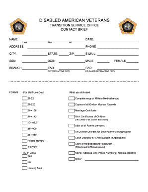 Disabled American Veterans Contact Brief