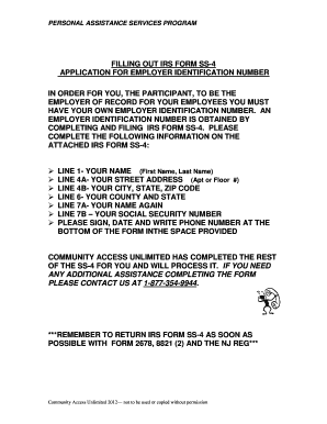 IRS Form SS-4 Application Guide