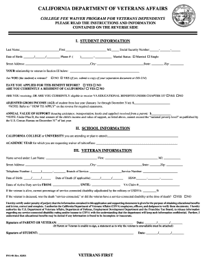 California College Fee Waiver Program for Veterans Dependents