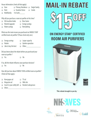 New Hampshire Energy Star Room Air Purifier Mail-In Rebate