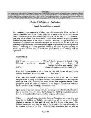 Sample Condominium Agreement