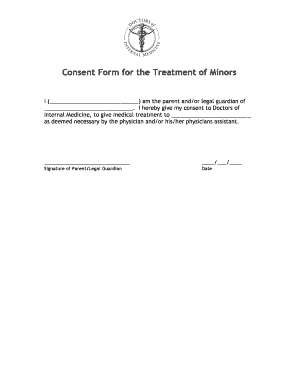 Consent Form for the Treatment of Minors