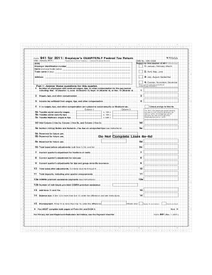 Form 941 2011 Employer's Quarterly Federal Tax Return