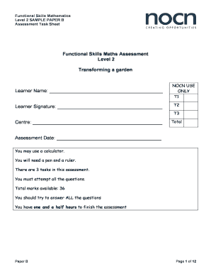 Functional Skills Mathematics Level 2 Assessment