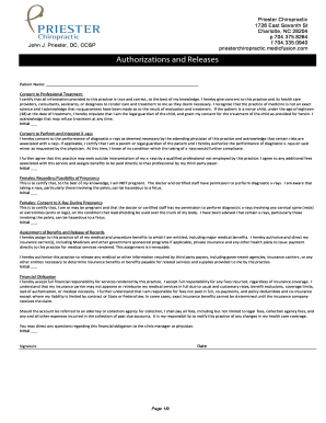 Chiropractic Patient Authorization and Release Form