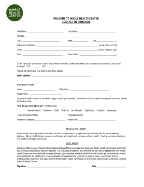 Patient Intake and Consent Forms for Chiropractic Care