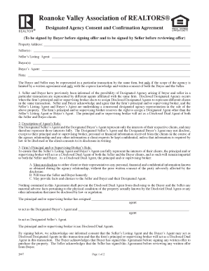 Designated Agency Consent and Confirmation Agreement