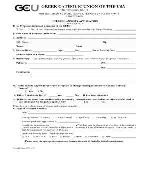 Deferred Annuity Application