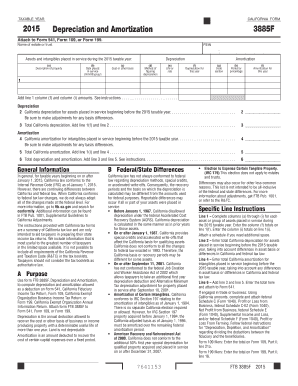 California Depreciation and Amortization Form 3885F