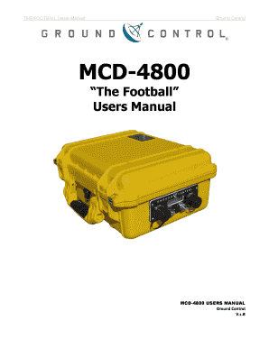 The Football MCD-4800 Users Manual