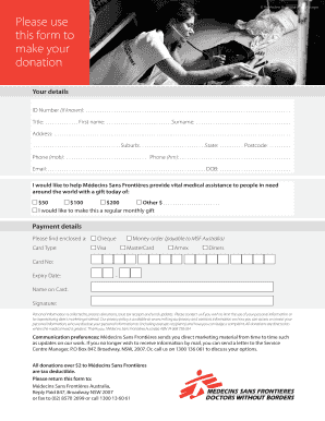 Médecins Sans Frontières Donation Form