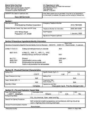 Material Safety Data Sheet