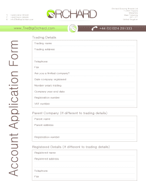 Account Application Form