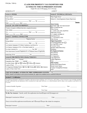New Jersey Property Tax Exemption for Fire Suppression Systems