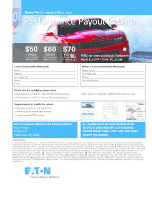 Eaton Performance Differentials Rebate Form