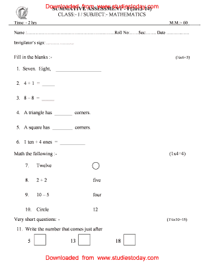 FRP SUMMATIVE ASSESSMENT - I 2013-14