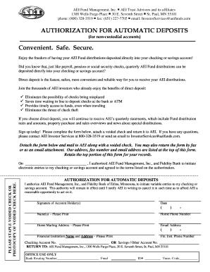 Authorization for Automatic Deposits