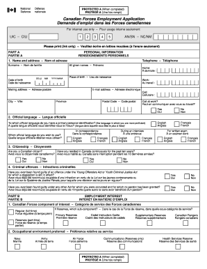 Canadian Forces Employment Application