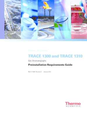 TRACE 1300 and TRACE 1310 Preinstallation Requirements Guide Installation Instructions 31715001