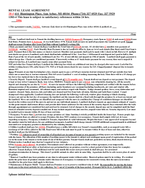 Michigan Residential Lease Agreement