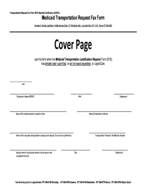 Medicaid Transportation Request Fax Form