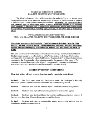 Kentucky Qualified Domestic Relations Order for Child Support