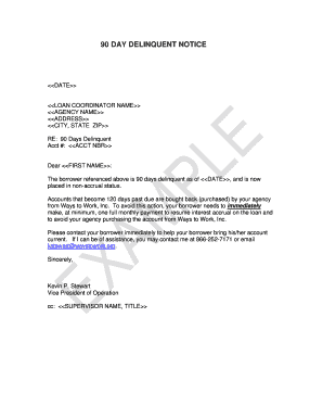 90 Day Delinquent Notice