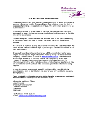 Subject Access Request Form