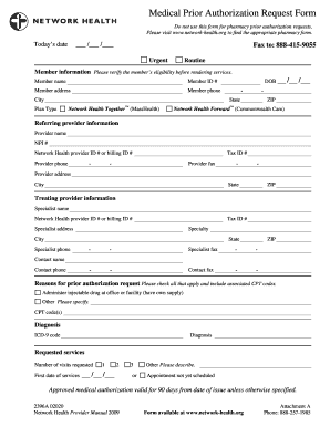 Medical Prior Authorization Request Form