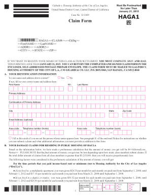 Galindo v. HACLA Claim Form