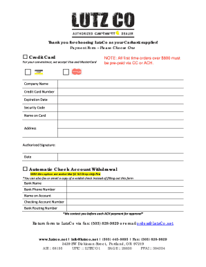 LutzCo Payment Form