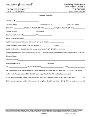 Disability Claim Form