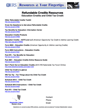 IRS Education and Child Tax Credit Forms
