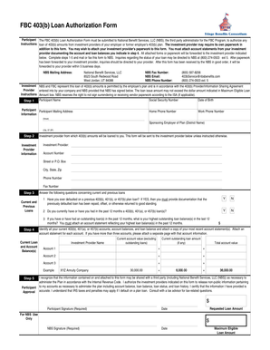 FBC 403(b) Loan Authorization Form