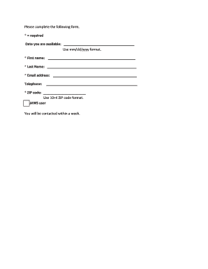 Availability Form