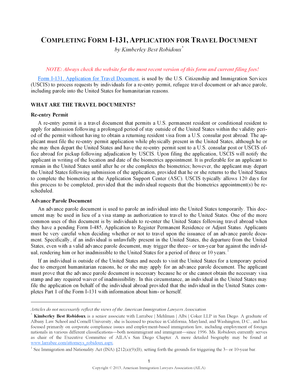 Sample humanitarian parole request - COMPLETING FORM I-131 APPLICATION FOR TRAVEL